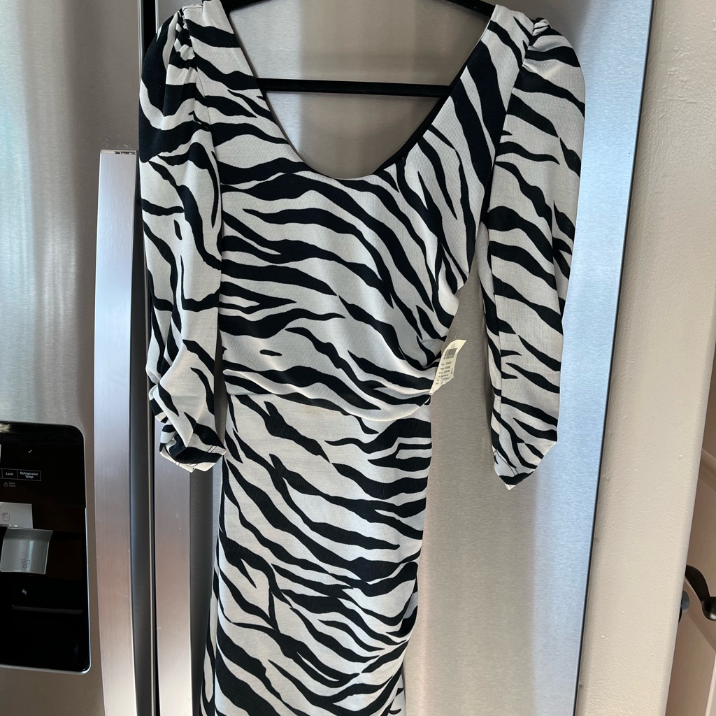 Brand New Elegant Dress Zebra Print Arden B Size Small